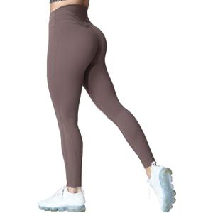Aoxjox High Waisted Workout Leggings for Women Trinity Yoga Pants 26.5" (Small, Fudge Coffee)