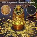 Solar Garden Lights Outdoor Decor, Hummingbird Lantern with Shepherd Hook | Waterproof Metal Hummingbird Solar Lantern, Hanging Garden Decor for Yard, Patio, Lawn, Landscape and Gifts for Mom