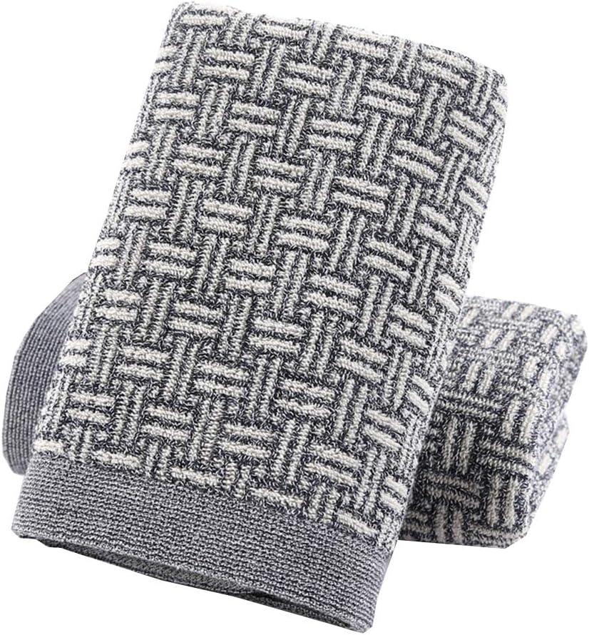 Pidada Hand Towels Set of 2 100% Cotton Checkered Pattern Absorbent Soft Decorative Towel for Bathroom (Gray)