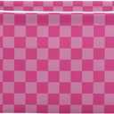 Emelivor Pink Checkered Storage Basket Bins Foldable Laundry Hamper Storage Bins Box Organizer for Pet Books Clothes Makeup Nursery Closet Office,1 pcs