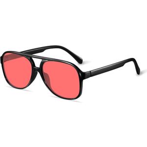 YDAOWKN Retro Aviator Sunglasses for Women Mens Large Frame Classic Vintage 70s Sun Glasses Aviators (Black)