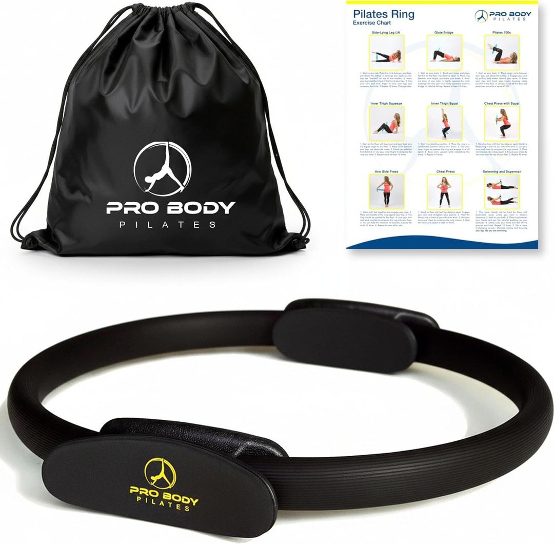 ProBody Pilates Fitness Circle 14 Inch Pilates Ring for Focusing on Toning Inner Thighs, Arms, and Core, One Size