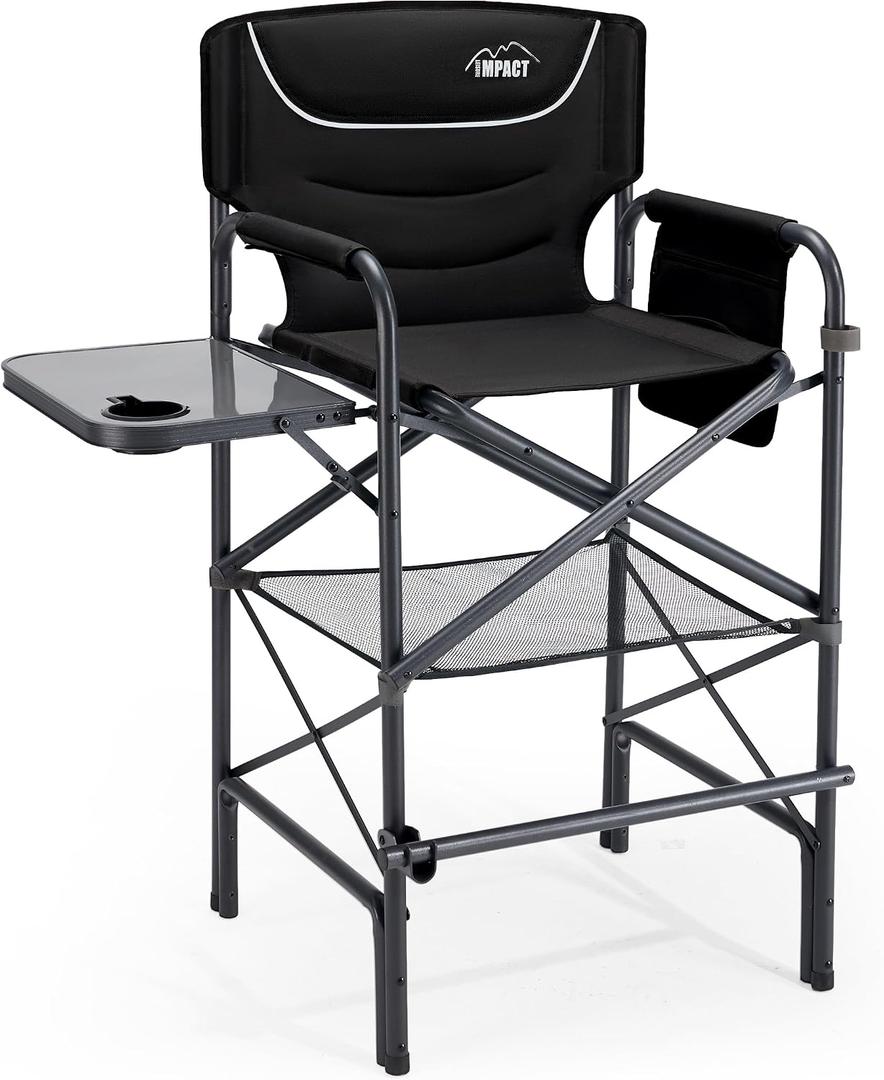 Aluminum Tall Camping Directors Chair 30.7" Seat Height, 400lbs Load