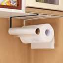 Generic Kitchen Cabinet Paper Towel Holder, Steel Roll Paper Rack Hanging Organizer with No Drill Design, for Storing Roll and Preservative Film