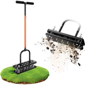 Manual Lawn Aerator Tool, Grass & Yard Aerator, Lightweight 7.7 lb with 21  3.5" Steel Spikes, Ergonomic Automatic Reset Design, Deep Soil Aeration for Healthier Lawns