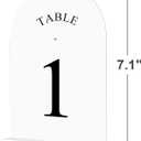 JOYIT Arch Wedding Table Numbers 1-10 with Stands Double-Sided Printed 5" X 7" Acrylic Signs with White Background and Black Text, Perfect for Wedding Receptions, Parties, Anniversaries, and Events