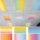 6 Pack Fluorescent Light Covers with 60 Magnets Decorative for Classroom Ceiling Light 4 x 2 Feet Magnetic Lights Covers Filter Easy Install for Office School Hospitals Drop Ceiling Supplies(Gradient)