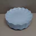 LIYH 20 Pcs 10 Inch Light Blue Plastic Plates Reusable - Unbreakable Scalloped Dinner Plates for Baby Shower Party Outdoor Picnics Dishwasher Safe BPA Free