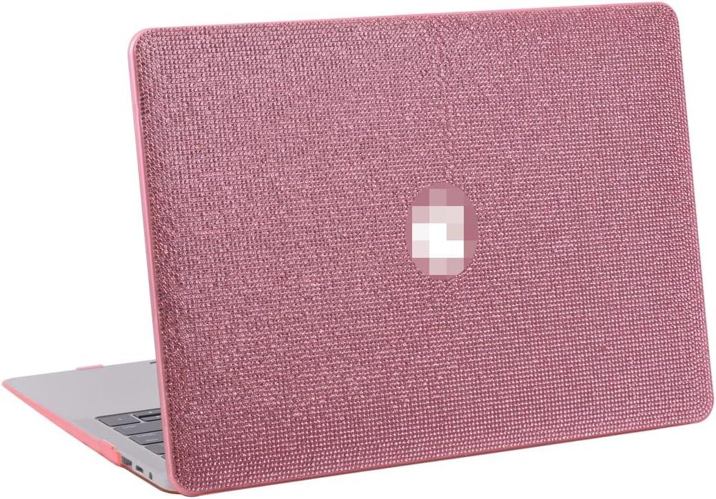 Bling Diamond Case for MacBook Air 13.6 inch M2, Clip Retina Display and Touch ID, Pink Plastic Hard Shell Case