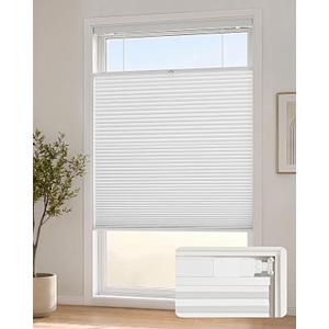 Lazblinds TDBU Cellular Shades, 26" W X 48" H, White
