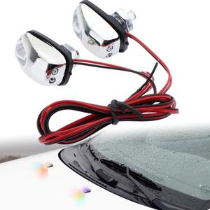 Zcargel Car Wiper Hood Light, 12V Dc Windshield Nozzle Light Universal Car Led Light Wiper Hood Windshield Water Spray Nozzle Washer Lamp Wiper Washer Eye Lamp 39Mm X 15Mm