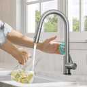 KRAUS Oletto Contemporary Single-Handle Touch Kitchen Sink Faucet with Pull Down Sprayer in Spot Free Stainless Steel, KTF-3104SFS