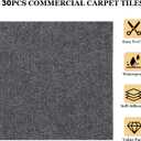 AKOLAFE 30 Pack Peel and Stick Carpet Tiles 12x12 Self Adhesive Carpets Squares for Basement Carpets for Concrete Floor Non Skid Carpet Tiles Clearance on Indoor Outdoor Carpet Squares Commercial Grey