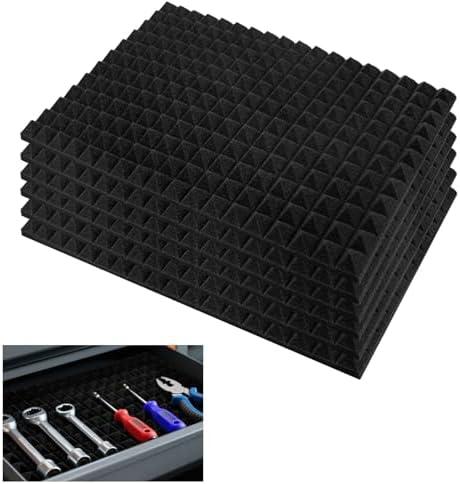 SK Studio 6PCS Tool Box Liner, Trap Mat Universal Tool Drawer Organizer, Non Slip 1 inch Thick Toolbox Foam Inserts for Cabinet, Shelf, Workbench, 23.6x15.7 inch