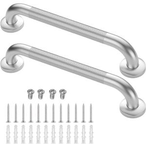 2 Pack 16 Inch Grab Bars for Bathtubs and Showers, Anti Slip Shower Grab Bars Stainless Steel Shower Handle Toilet Handicap Elderly Senior Assist Bathroom Saft Handle