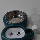 Dog Bowls, Cat Food and Water Bowl Set with Water Dispenser and Stainless Steel Bowl for Cats and Small Dogs - Dark Green