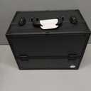 Joligrace Makeup Train Case Professional Adjustable - 6 Trays Cosmetic Cases Makeup Storage Organizer Box with Lock and Compartments 14 Inch Large Black