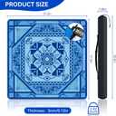 Mahjong Mat with Rules 31.5" x 31.5" Neoprene Rubber Square Blue Gaming Mat - Anti-Slip, Noise Reduction Durable & Easy to Clean for Mahjong Tiles, Poker, Dominoes & Board/Tile Games (Blue)