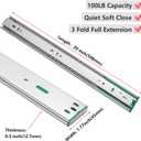 homdiy Soft Close Drawer Slides 20 Inch 1 Pair Heavy Duty Side Mount Dresser Cabinet Rails Metal Ball Bearing and Full Extension Kitchen Cabinet Drawer Runners 100 LB Capacity
