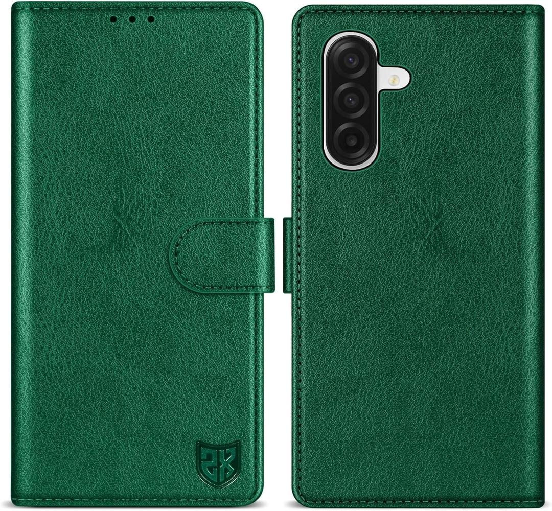 ZZXX for Samsung Galaxy A17 5G Wallet Case with [RFID Blocking] Card Slot Kickstand Magnetic Closure PU Leather Flip Fold Protective Phone Case for Samsung Galaxy A17(Green-6.7 inch)
