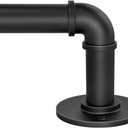 1 Inch Industrial Curtain Rods for Windows 66 to 120 Inches, Blackout Wrap Around Curtain Rod, for Indoor and Outdoor, Simple Design, 95 to 150 Inches, Black