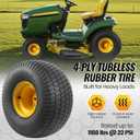 AR-PRO 20x10.00-8 Tubeless Lawn Mower Tire and Wheel Assembly (2-Pack), 4-Ply Rear Tire with Steel Rim, 3/4" Bore & 3/16" Keyway, 3.5" Offset Hub, S-Turf Tread, Riding Lawn Mower & Garden Tractor
