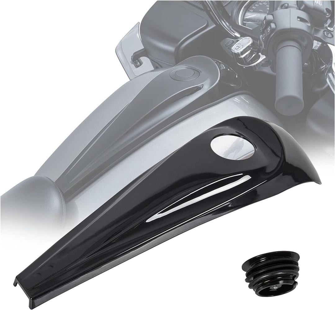 ECOTRIC Smooth Dash Fuel Console&Gas Tank Cap Cover Compatible with 2008-2023 Harley Touring Gloss Black