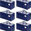 VENO 6 Pack Moving Bags w/Backpack Straps, Heavy Duty, Moving Boxes Alternative, Packing Supplies, Large Storage Totes for Dorm Room Essentials with Zipper for Clothes (Blue, 6 Pack)