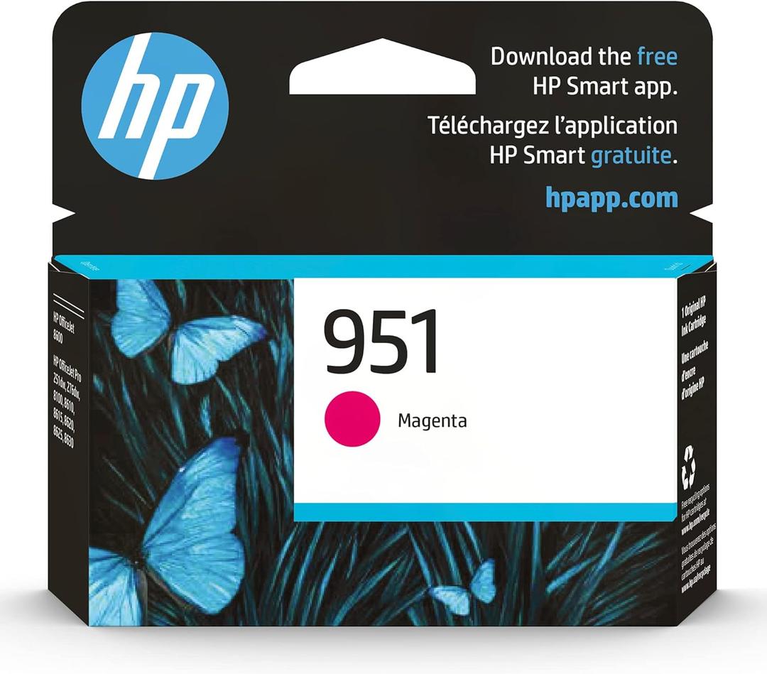HP 951 Magenta Ink Cartridge for HP Printers | Works with Printer Series: OfficeJet 8600, OfficeJet Pro 251dw, 276dw, 8100, 8610, 8620, 8630 | Eligible for Instant Ink | CN051AN