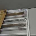 SONGMICS Clothes Drying Rack, with Sock Clips, Metal Laundry Rack, Foldable, Space-Saving, Free-Standing Airer, with 2 Height-Adjustable Gullwings, Indoor Outdoor Use, White and Gray ULLR052W02