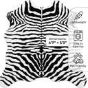 MustMat Faux Zebra Area Rug,Soft Black and White Zebra Print Rugs,Industrial Style Decor,4'7'' 5'3''