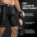 Shock Doctor Compression Shorts with Protective Bio-Flex Cup, Moisture Wicking Vented Protection - Adult