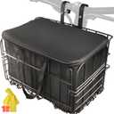 Himiway Folding Bike Basket - Front & Rear Hanging Cargo Storage Basket, Quick Release Mental Storage Rack for Bike Handlebar & Rear Rack, Max. Load 66 lbs /11 lbs, Waterproof & Anti-Rust