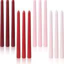 Viyffo Taper Candles 10 Inch Red 12 Pack Unscented, Smokeless Long Tall Tapered Candlesticks Wedding Home Decor Dinner Natural Color Series
