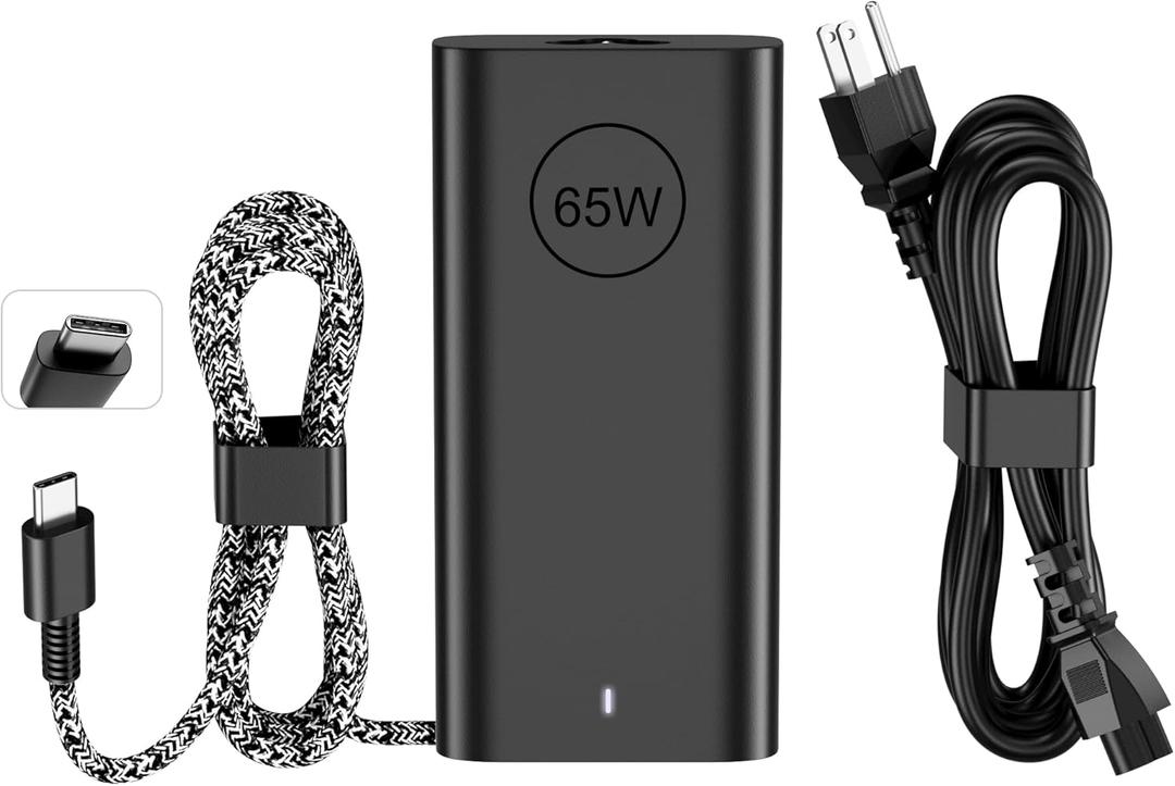 65W Laptop Charger USB C - Compatible with Dell Latitude 5420 5520 7420 7430 5430 5530 5540 5440 5450 5550 and Inspiron 14 16 XPS 13, Computer Type C AC Adapter Power Supply Cord
