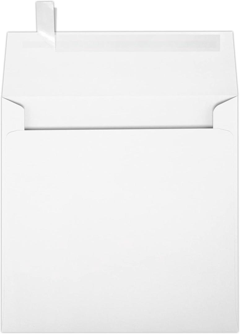 LUXPaper Square Invitation Envelopes | Peel & Press | 6" x 6" | Bright White | 80lb. Text | 250 Qty