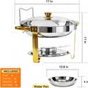 4-Pack Chafing Dish for Buffet Set, 6QT Round 304 Stainless Steel Buffet Food Warmers – Complete Set with Full Accessories for Catering, Wedding Events, Parties & Dinners