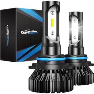 Marsauto 9006 Bulbs HB4 HB4U 9006XS Fog Bulb, 12 CSP Chips Cool Bright, Pack of 2 (SUPER 6000K WHITE)