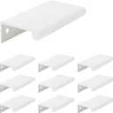 10Pcs 3.15" Back Mount Finger Pull,Cabinet Handles Closet Door Finger Pulls,Hole Dia.2.52"/64,White