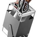 Universal Knife Block Holder - Stainless Steel Knife Holder without Knives for Kitchen Countertop Kitchen, Knife Organizer Holds 8 Knives and 1 Sharpening Steel for Large, Heavy Kitchen Knives (Grey)