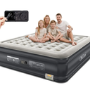OhGeni King Air Mattress Family Choice Award with Built-in Pump,18'' Comfortable Blow Up Colchones Inflables Mattress for Home,Guests, Portable Air Bed for Adults, Airbed Supports Up to 650 lbs,Black