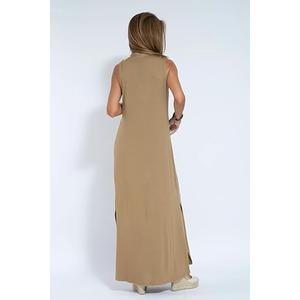 Womens Sleeveless Maxi Dress  S Beige 
Casual Loose Fit Long Tank Dresses