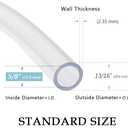 DAVCO 5/8" ID - 100 ft Clear Vinyl Tubing, Low Pressure Flexible PVC Tube, Heavy Duty UV Chemical Resistant Lightweight Plastic Vinyl Hose, BPA Free and Non Toxic, with 2 Stainless Clamps