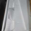 49.6" Hall Tree with Bench and Shoe Storage,Modern Entryway Cabinet with High Gloss Fluted Doors & Open Shelves,5-in-1 Coat Rack w/ 6 Gold Hooks and Legs for Hallway,White