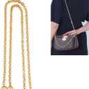 Purse Chain Strap Crossbody Gold Chain Shoulder Bag Replacement Strap with Metal Buckles (Length:34.4inch))