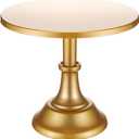 Baderke Metal Cake Stand 10 Inch Round Birthday Cake Stand Dessert Cupcake Display Tray Holder for Wedding Baby Shower Christmas Baking Party Supplies (Gold)