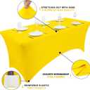 Smiry 2 Pack Spandex Table Cloth 5FT, Elastic Fitted Stretch Tablecloths for Rectangle Tables, Washable Table Cover for Outdoor, Wedding, Banquet & Parties (Yellow, 60Lx30Wx30H Inch)