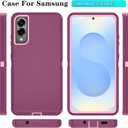 3 x ONOLA Compatible with Samsung Galaxy S25 Edge Case with HD Screen Protector, Heavy Duty Shockproof & Dropproof 3-Layer Cover Phone Case for Galaxy S25 Edge (WineRedPink)