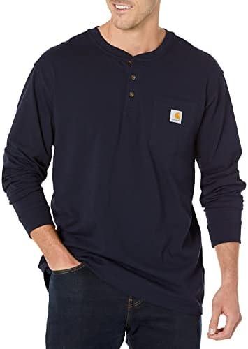 Carhartt Men's Loose Fit Heavyweight Long-Sleeve Pocket Henley T-Shirt Size XL