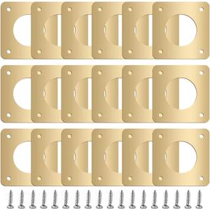 Hotop 18 Pcs 1 1/8'' Opening Metal Bird House Guard Portal Bird House Hole Protector with Copper Open Protector Guards for Eastern Bluebird Rooms Sparrow Houses(Opening)